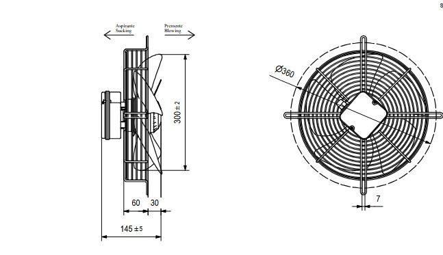 Ventilátor sací 300 mm 2 ventilator saci 300